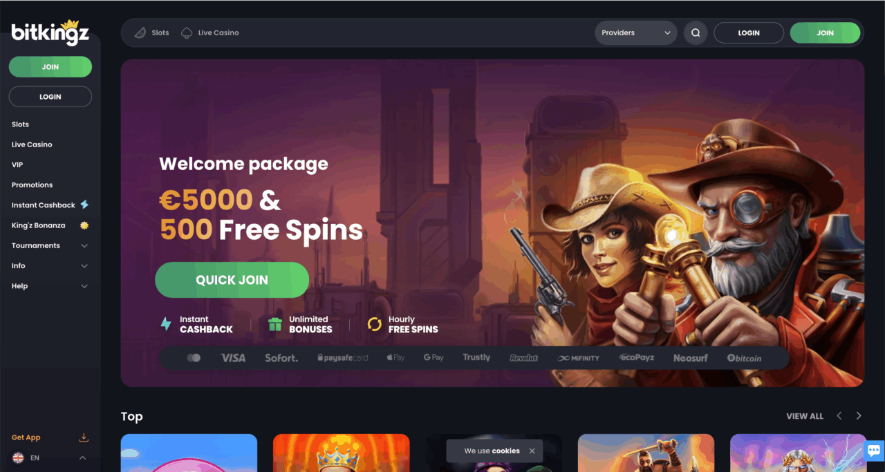 Bitkingz is one of the New NV casino  in Ireland offering &euro;5000 and 500 free spins starting bonus